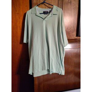 Roundtree & Yorke Men Polo Knit Shirt Natural Linen Blend with Cotton Size 2XL